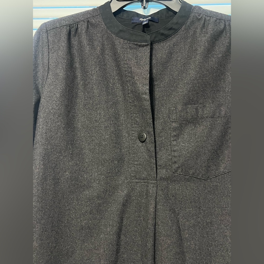 Madewell Charcoal Gray Madewell Women's Gray Flannel Latitude Shirtdress Tunic - Picture 6 of 7